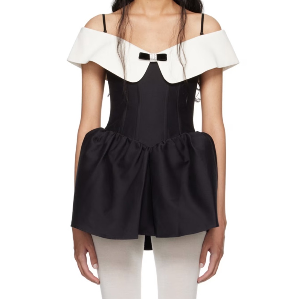 Shushu Tong Black off-the-shoulder mini dress